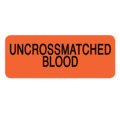 Nevs Label, Uncrossmatched Blood 7/8" x 2-1/4" Flr Red w/Black LBW-0022